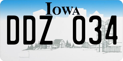 IA license plate DDZ034