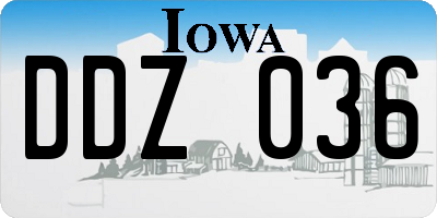 IA license plate DDZ036