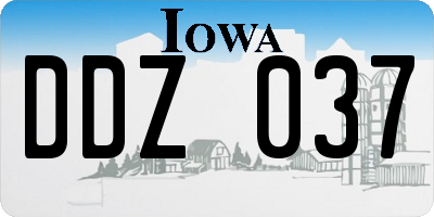 IA license plate DDZ037