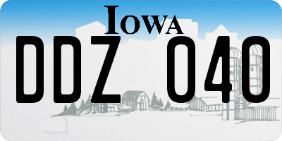 IA license plate DDZ040