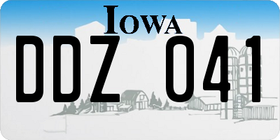 IA license plate DDZ041