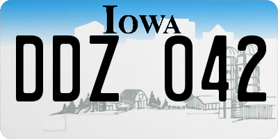 IA license plate DDZ042