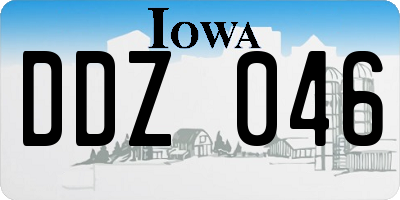 IA license plate DDZ046