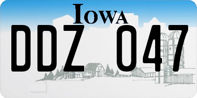 IA license plate DDZ047