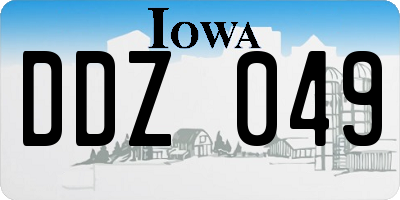 IA license plate DDZ049