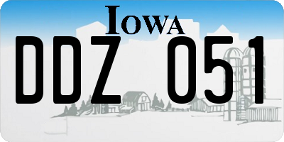 IA license plate DDZ051