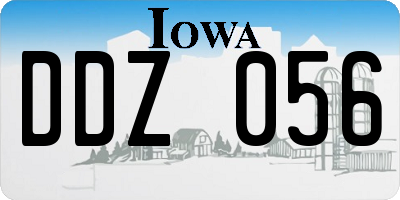 IA license plate DDZ056