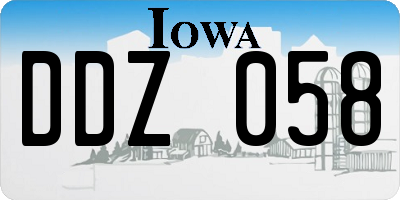 IA license plate DDZ058