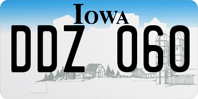 IA license plate DDZ060