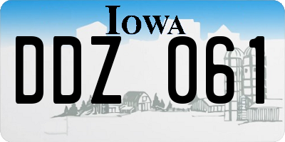 IA license plate DDZ061