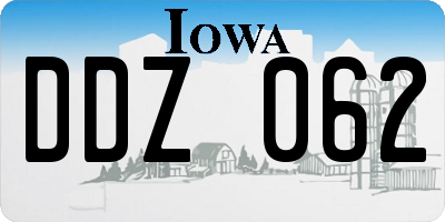 IA license plate DDZ062