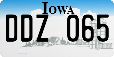 IA license plate DDZ065