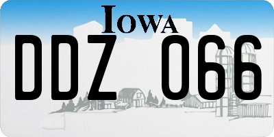 IA license plate DDZ066