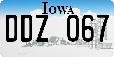 IA license plate DDZ067
