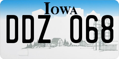 IA license plate DDZ068