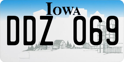 IA license plate DDZ069