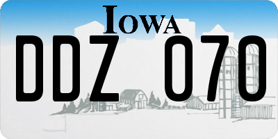 IA license plate DDZ070