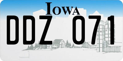 IA license plate DDZ071