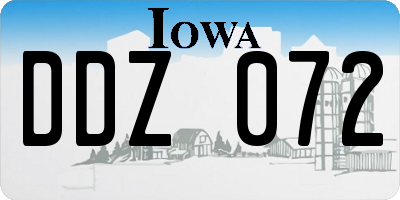 IA license plate DDZ072