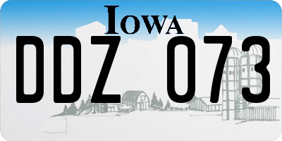 IA license plate DDZ073