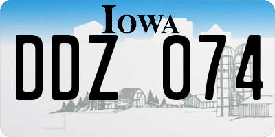 IA license plate DDZ074