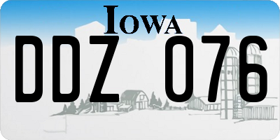 IA license plate DDZ076