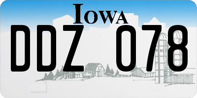 IA license plate DDZ078