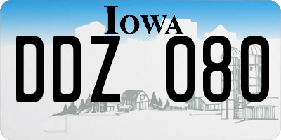 IA license plate DDZ080