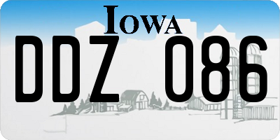 IA license plate DDZ086