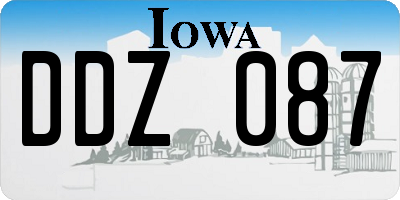 IA license plate DDZ087