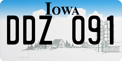 IA license plate DDZ091