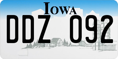 IA license plate DDZ092