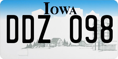 IA license plate DDZ098