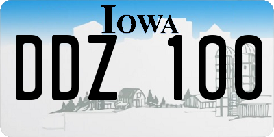 IA license plate DDZ100
