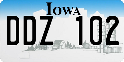IA license plate DDZ102