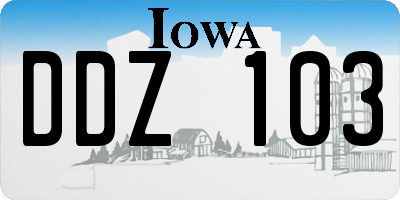 IA license plate DDZ103