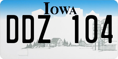 IA license plate DDZ104