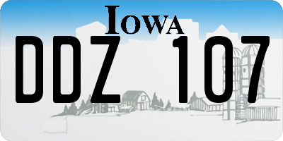 IA license plate DDZ107