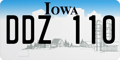 IA license plate DDZ110