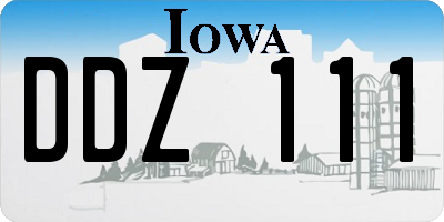 IA license plate DDZ111