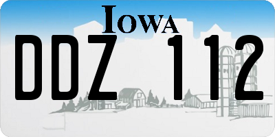 IA license plate DDZ112