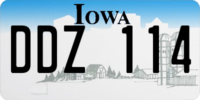 IA license plate DDZ114