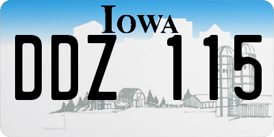 IA license plate DDZ115