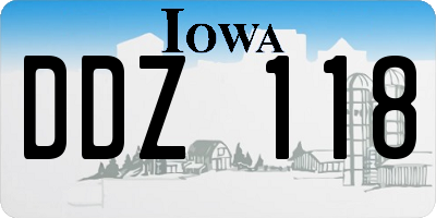 IA license plate DDZ118