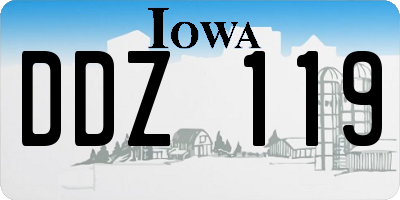 IA license plate DDZ119