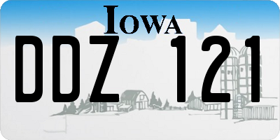 IA license plate DDZ121
