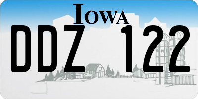 IA license plate DDZ122