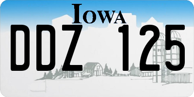 IA license plate DDZ125
