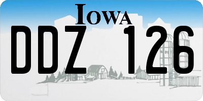 IA license plate DDZ126
