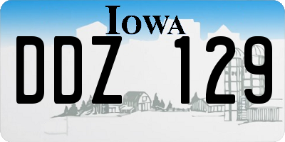 IA license plate DDZ129